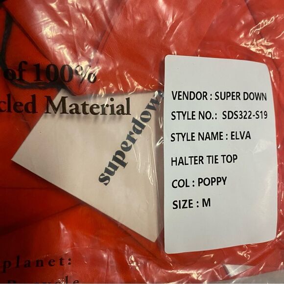 NWT Superdown elva halter tie top orange tie cut out cropped Revolve M - Picture 9 of 9
